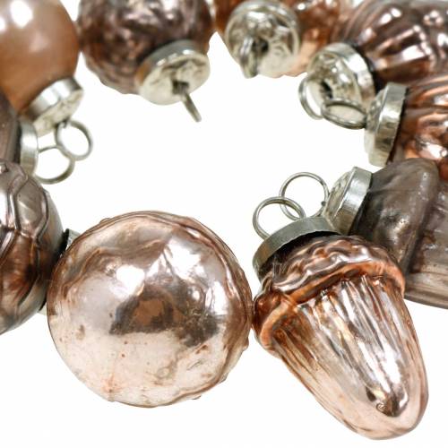 Floristik24 Mini-decoración navideña mix 4,5 cm cobre surtido cristal real 10 piezas