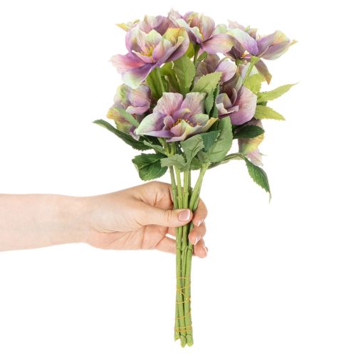 Ramo de rosas artificiales de Navidad con flores moradas, 35 cm, 6 unidades. | Floristik24.es
