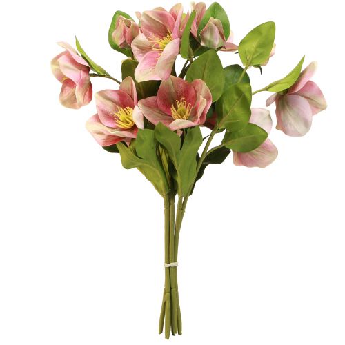 Artículo Elegante ramo de rosas navideñas rosas – 35 cm 6 uds.