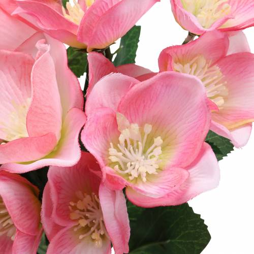 Floristik24 Ramo de rosas navideñas rosa 29cm 4 piezas