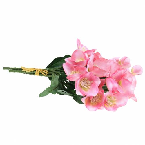 Floristik24 Ramo de rosas navideñas rosa 29cm 4 piezas