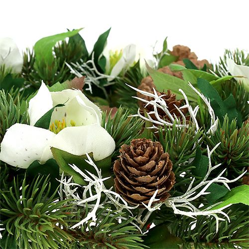 Floristik24 Corona de rosas navideñas Ø30cm