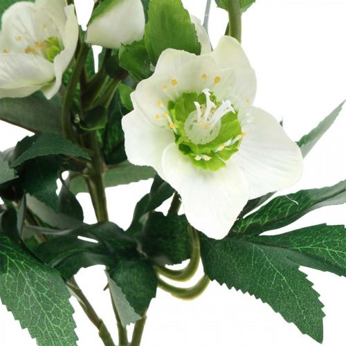 Floristik24 Rosas navideñas ramo decorativo blanco flores artificiales arreglo navideño 27cm