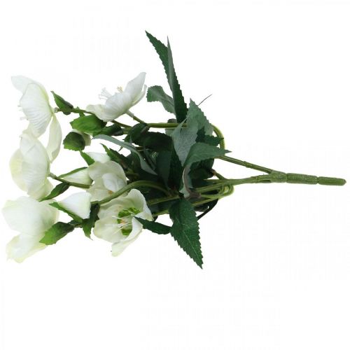 Floristik24 Rosas navideñas ramo decorativo blanco flores artificiales arreglo navideño 27cm