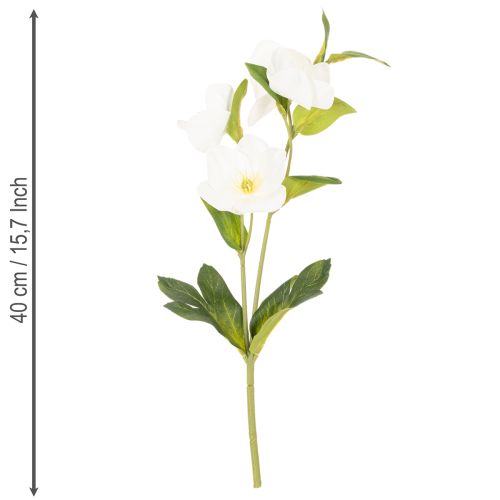 Rosa navideña artificial, ramo decorativo de flores blancas, 40 cm, 4 piezas. | Floristik24.es