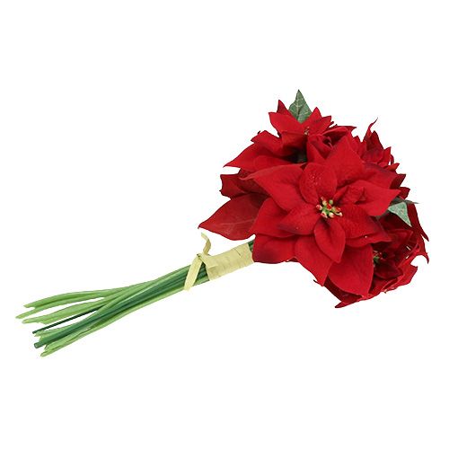 Floristik24 Estrella de Navidad en racimo rojo Ø18cm L30cm