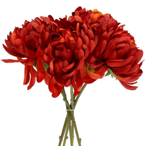 Artículo Ramo de crisantemos rojo bermellón 28cm 6uds