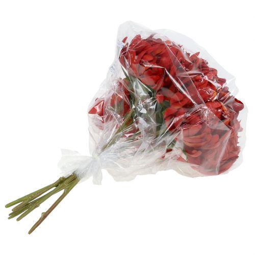 Artículo Ramo de crisantemos rojo bermellón 28cm 6uds