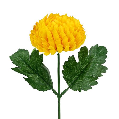 Artículo Crisantemo amarillo artificial Ø7cm L18cm