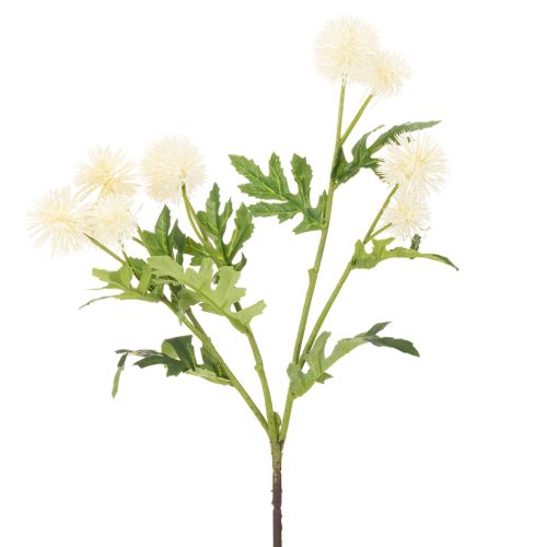 Flor de crisantemo artificial, ramo blanco crema, rama decorativa, grande 56 cm, 4 piezas | Floristik24.es