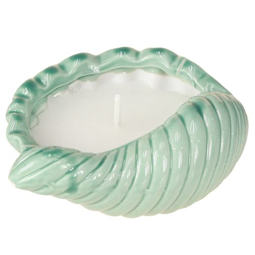 Artículo Vela de citronela con forma de concha de cerámica para exterior, 14 cm, 3 unidades