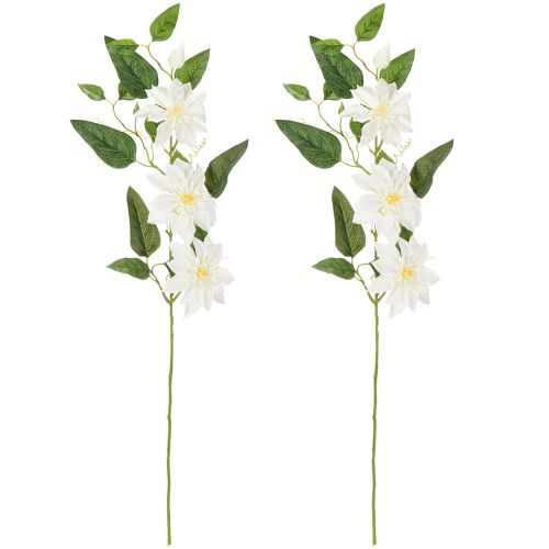 Artículo Rama de clemátide artificial con flores para una decoración elegante y de bajo mantenimiento, 81 cm, 2 piezas