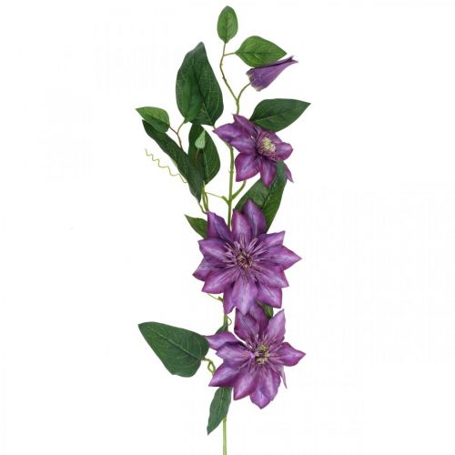 Floristik24 Clemátide artificial, flor de seda, rama decorativa con flores de clemátide violeta L84cm