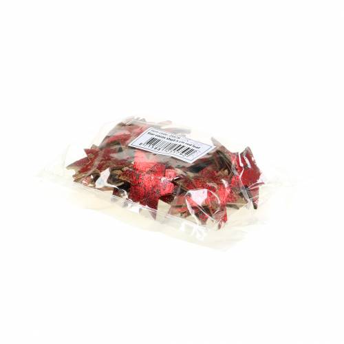 Artículo Estrella de coco roja 5cm 50 piezas decoración navideña estrellas decorativas