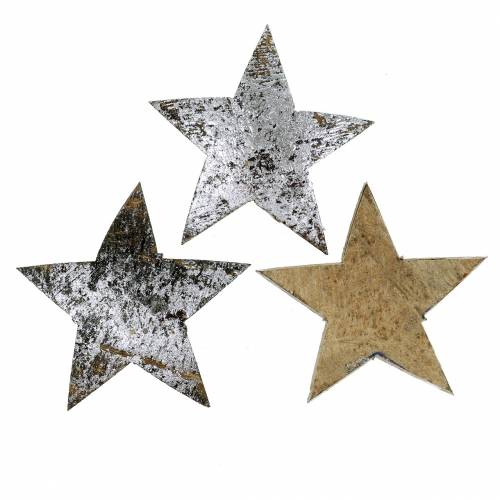 Floristik24 Estrella de coco plata 5cm 50 piezas decoración de mesa plata decoración de Adviento estrellas