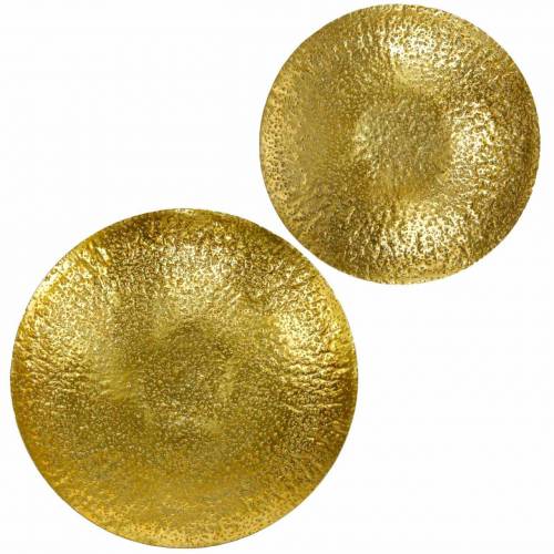 Cuenco decorativo dorado metal Ø35 / 46cm, juego de 2