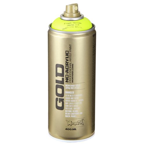 Artículo Spray de color amarillo Montana en latas de aerosol acrílico neón de 400 ml