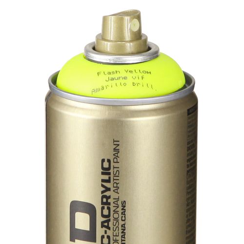 Artículo Spray de color amarillo Montana en latas de aerosol acrílico neón de 400 ml