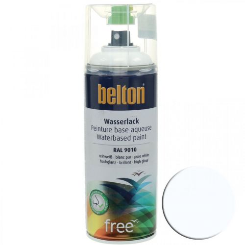 Artículo Belton pintura al agua libre blanco alto brillo spray blanco puro 400ml