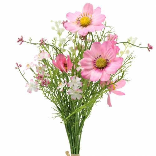 Floristik24 Cosmea y gypsophila en manojo Rosa Artificial Surtido 42cm