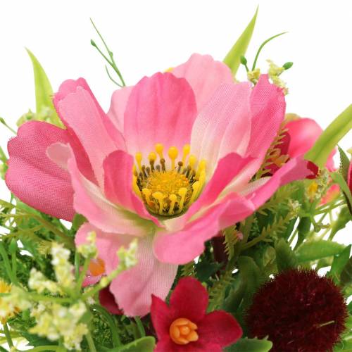 Floristik24 Ramo decorativo Cosmea y bola de nieve en manojo Rosa artificial Surtido H18cm