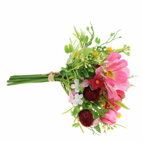 Floristik24 Ramo decorativo Cosmea y bola de nieve en manojo Rosa artificial Surtido H18cm