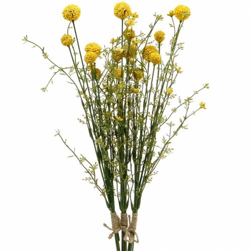 Floristik24 Craspedia Artificial en Manojo Baquetas Amarillas 3uds