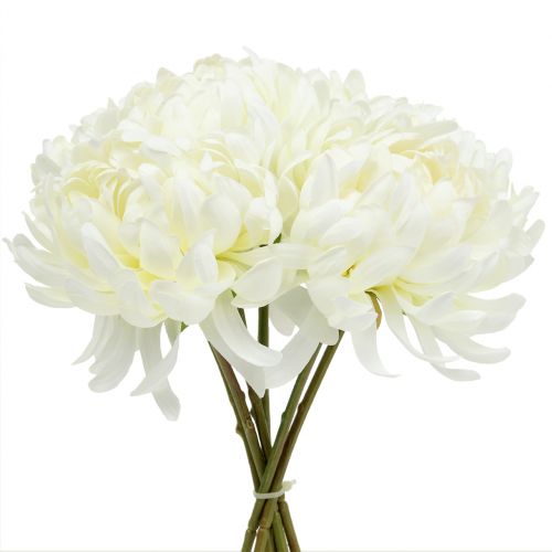 Ramo decorativo de crisantemos blanco 28cm 6pcs