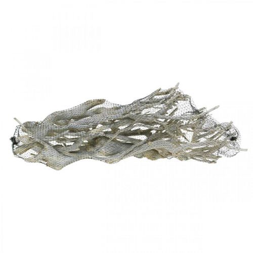 Floristik24 Ramas decorativas de arbusto de curry, Decoración navideña, Adviento, decoración natural Dorado, blanco lavado L25–30cm 500g