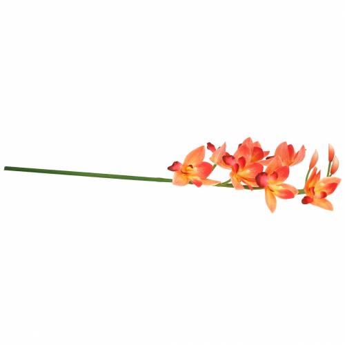 Floristik24 Orquídea flor artificial Cymbidium Naranja 74cm