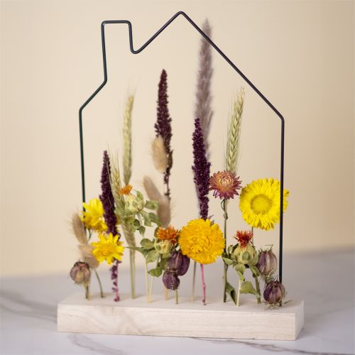 Floristik24 Caja de bricolaje barra de flores con casa de flores secas 34,5×24,5cm