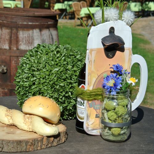Artículo Abrebotellas de pared con recipiente colector 30cm x 18cm