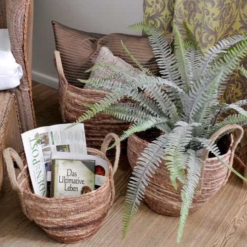 Floristik24 Cesta de mimbre natural/marrón Ø40/32/26cm 3pcs