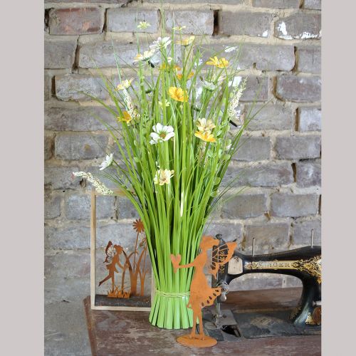 Floristik24 Ramo de hierba con flores y mariposas Naranja 70cm