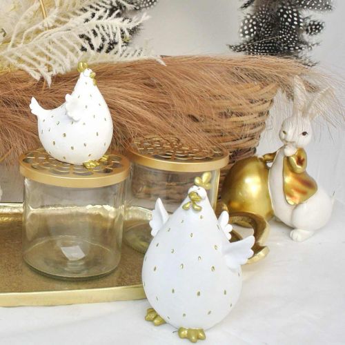 Floristik24 Decoración de pollo para Pascua, pájaro divertido, pollo de Pascua, gallina H12.5cm