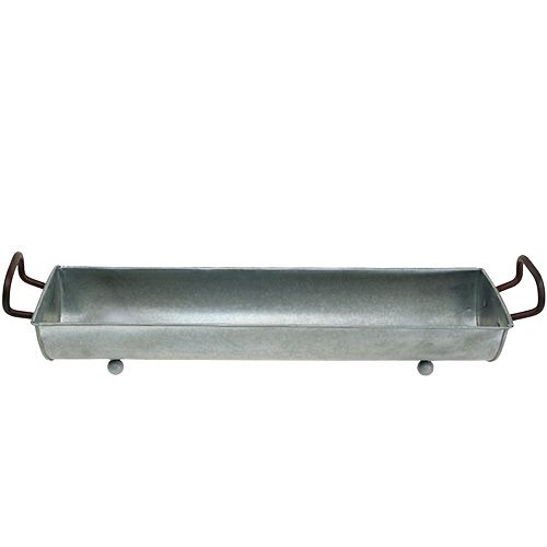 Floristik24 Maceta de canalones de zinc 70cm, 59cm 2pcs