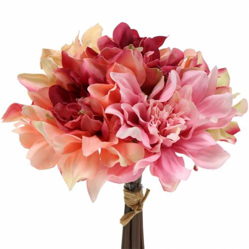 Floristik24 Ramo de dalias 28cm rosa, crema 6ud
