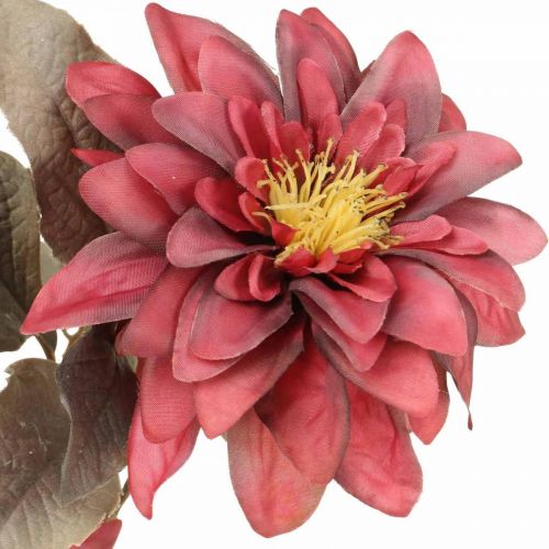 Floristik24 Flor artificial dalia roja, flor de seda otoño 72cm Ø9/11cm