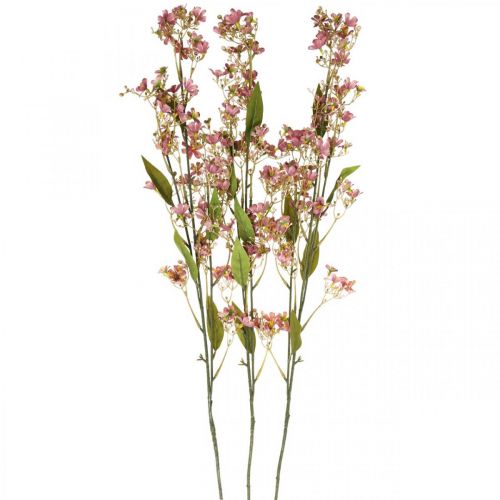 Floristik24 Rama decorativa con flores artificiales rosa Daphne rama 110cm 3pcs