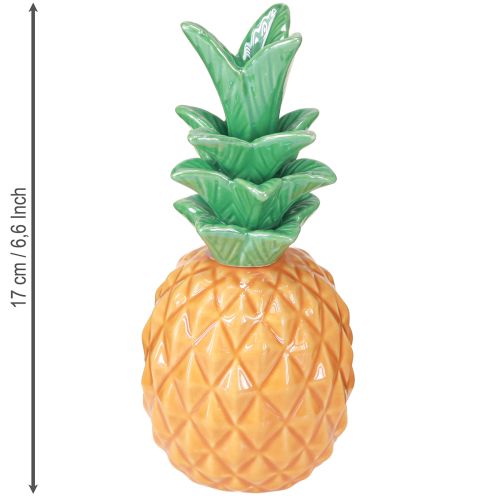 Artículo Piña decorativa de cerámica colorida decoración de cerámica surtida 17cm 3 piezas