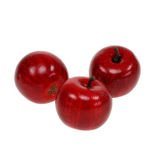 Manzana decorativa roja brillante 4,5cm 12uds