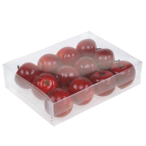 Artículo Manzana decorativa roja brillante 4,5cm 12uds