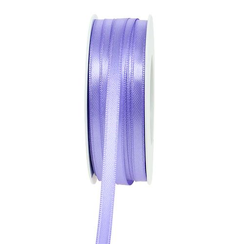 Cinta decorativa de raso morado claro, cinta de regalo de 6 mm, 50 m