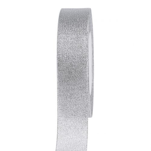 Cinta decorativa plateada 25mm 22,5m