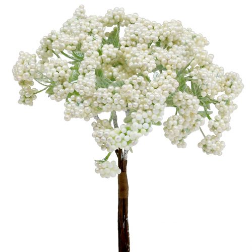 Floristik24 Rama de baya decorativa blanca 24cm 5pcs