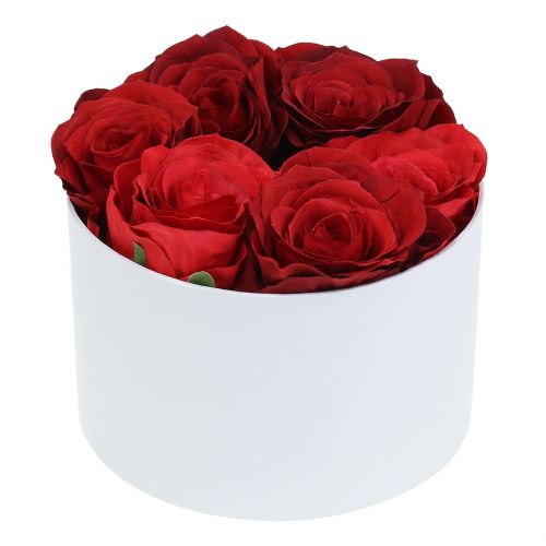 Floristik24 Jardinera Flowerbox blanca redonda Ø14cm - Ø16cm 2pcs