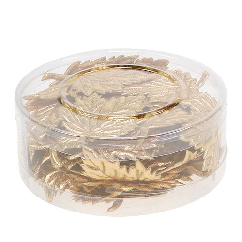Floristik24 Hojas decorativas de seda 5cm oro 60pcs