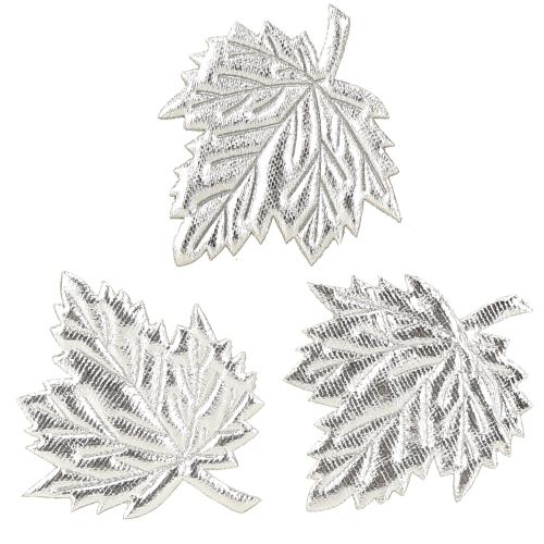Hojas decorativas de seda 5cm plata 60uds