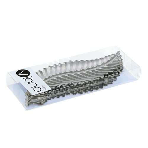 Floristik24 Lámina decorativa de metal plateado 4cm x 12cm 12pcs