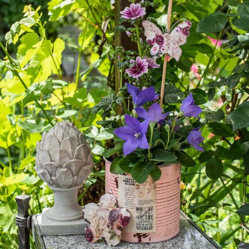 Floristik24 Flor decorativa para colgar peonías nostálgico metal primavera decoración 4pcs
